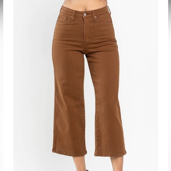 Judy Blue Dyed High Waisted Wide Crop Jeans - Picture 2 of 11